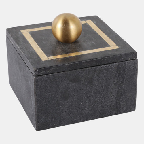 16407-04#Marble, 5x5 Box - Knob, Black