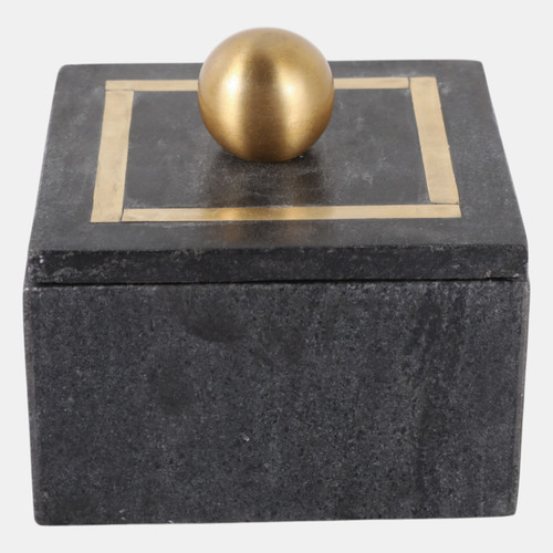 16407-04#Marble, 5x5 Box - Knob, Black