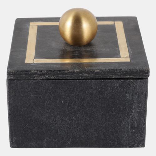 16407-04#Marble, 5x5 Box - Knob, Black