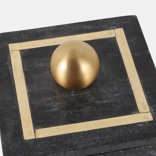 16407-04#Marble, 5x5 Box - Knob, Black