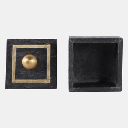 16407-04#Marble, 5x5 Box - Knob, Black
