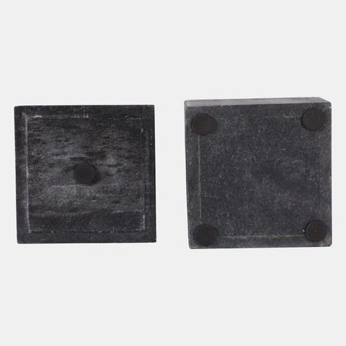 16407-04#Marble, 5x5 Box - Knob, Black