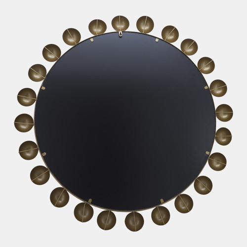 16433-02#Metal, 42"h, Round Mirror, Gold Wb