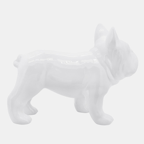 16464#Cer, 12" Bulldog, White