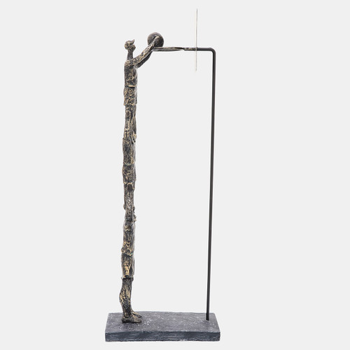 16603-01#Resin, 19"h 3-men Dunk, Bronze