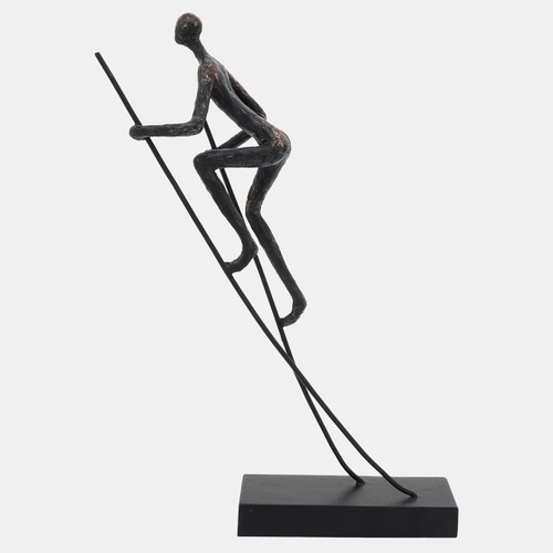 16604#Resin, 15"h  Man On Stilts, Bronze