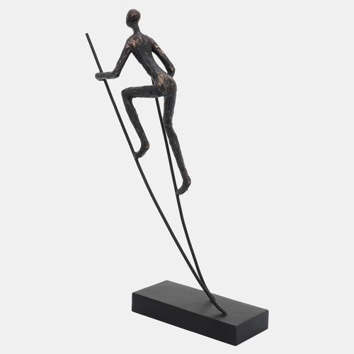 16604#Resin, 15"h  Man On Stilts, Bronze