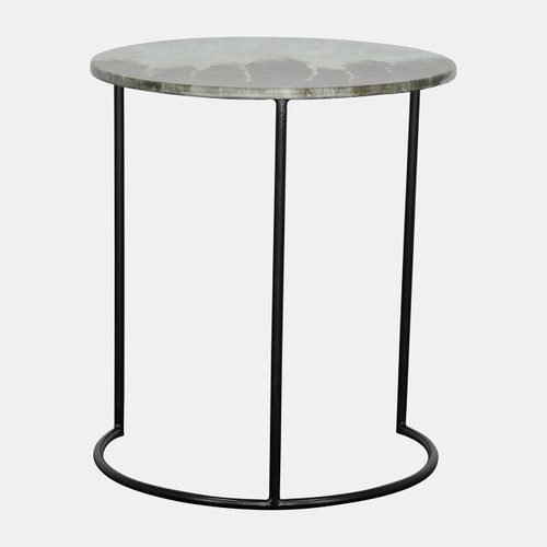 15219-03#Metal, S/2 22/24" Round Side Tables, Ombre Gray/mo