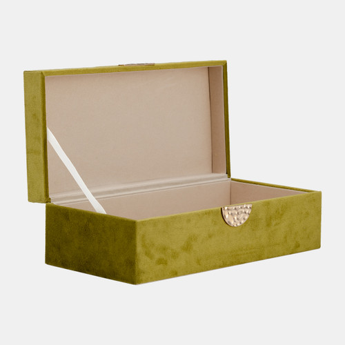 15383-01#Wood, S/2 10/12" Box W/ Medallion, Olive/gold