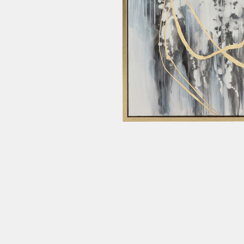 70088#22x42 S/3 Abstract Canvas, Multi On Gold Frame