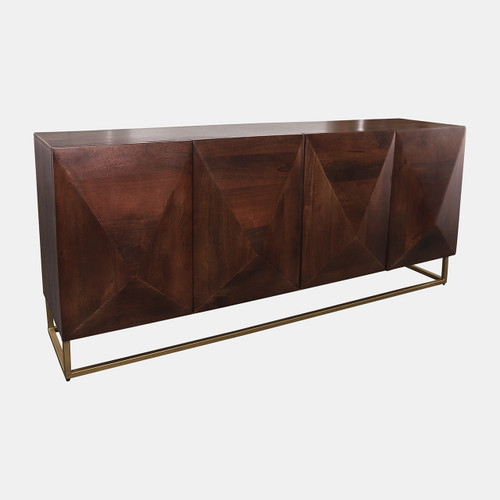 16671#Wood, 70x30 Diamond Console Cabinet, Brown