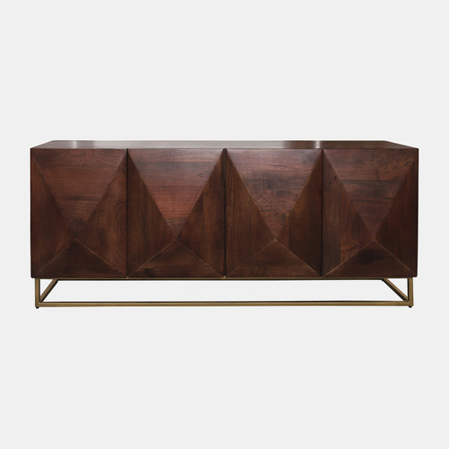 16671#Wood, 70x30 Diamond Console Cabinet, Brown