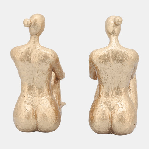 13084-12#Resin, S/2 Gold Lady Bookends