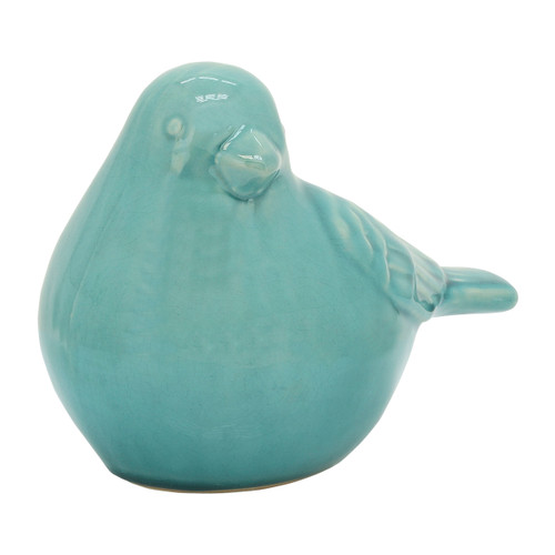 14019-05#Ceramic Bird Figurine, 8" Sea Green