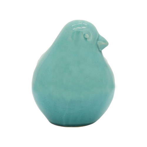 14019-05#Ceramic Bird Figurine, 8" Sea Green