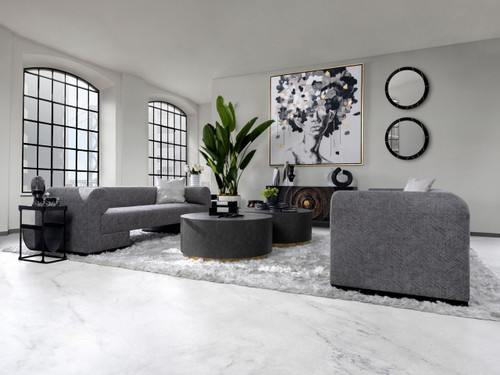 16913-01#Cer, 13"h Asbtract Vase, Black