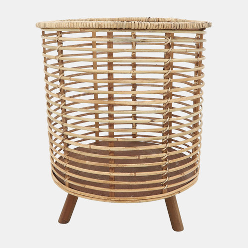 16999#Rattan, S/2 12/14"d Woven Planters, Brown