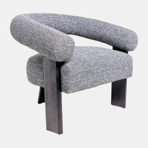 17043-03#Curved Back Wishbonechair With Black Legs - Gray