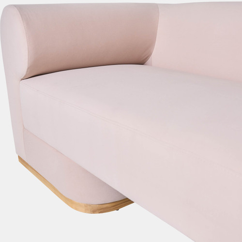 17045-01#Modern Sofa - Oak Wood Base, Blush