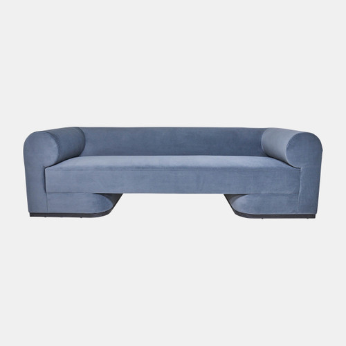 17045-02#Modern Sofa - Black Oak Base,  Gunmetal