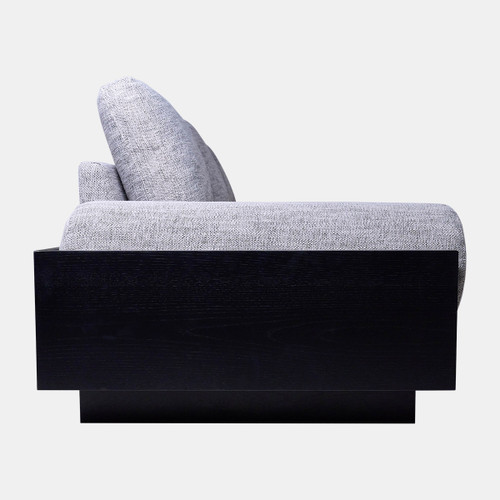 17046-02#3- Seater Bolster Sofa - Black Wood Base - Tan/blk