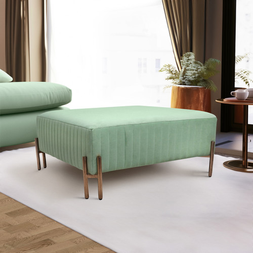 17049-04#Square Ottoman - Green Kd