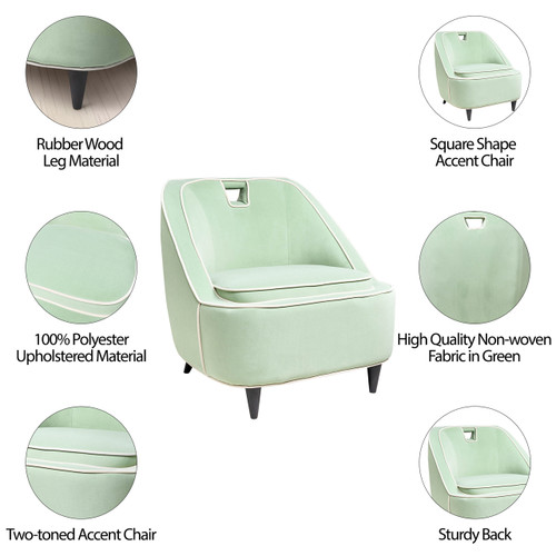 17050-02#Two-toned Accent Chair - Green Kd