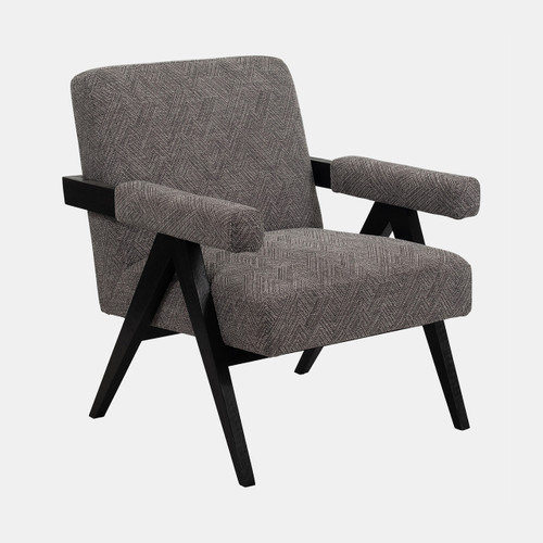 17051-01#Wood - Scandinavian Accent Chair - Gray