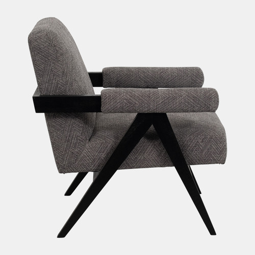 17051-01#Wood - Scandinavian Accent Chair - Gray