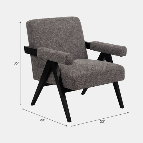 17051-01#Wood - Scandinavian Accent Chair - Gray