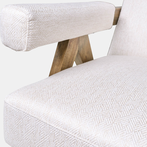 17051-03#Wood - Scandinavian Accent Chair - Ivory