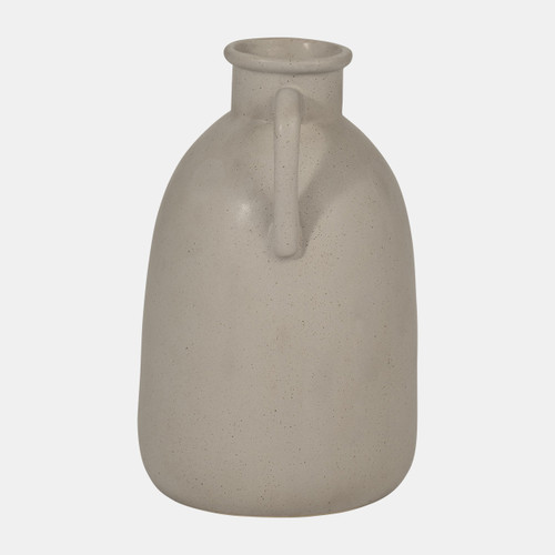 17056-03#Cer, 10"h Eared Vase, Gray