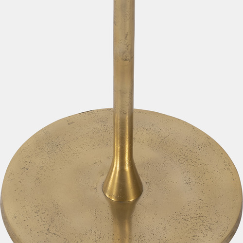 17063#Metal, 24"h Round Drink Table, Gold/white