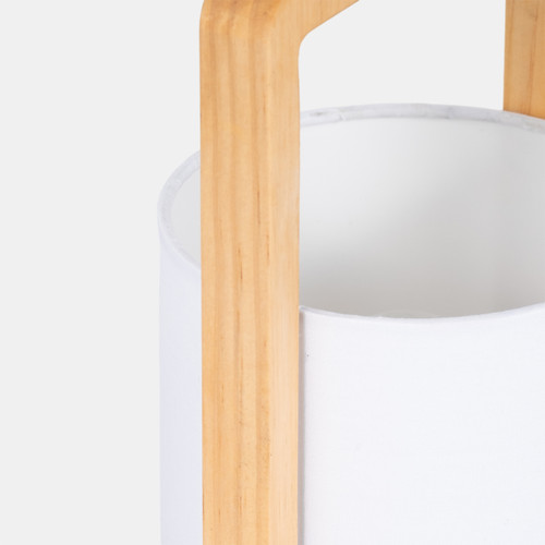 50713-02#Wood,s/2,11"h, Cylndr Tbl Lmps,nature Wood/wht