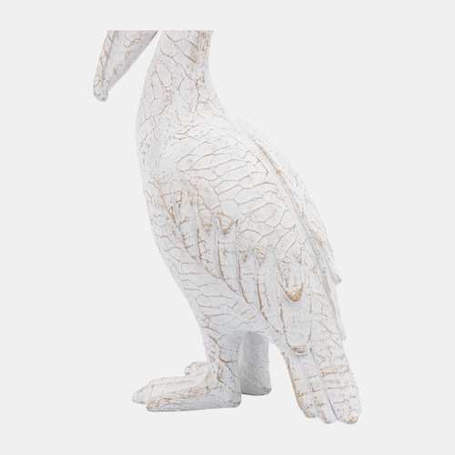 17111#Cer,14"h,standing Pelican, White
