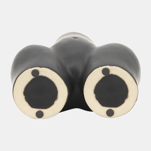 17131-01#Cer, 6" Half Body Vase, Black