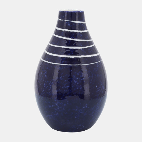 17157#Cer, 10"h Primeval Vase, Blue