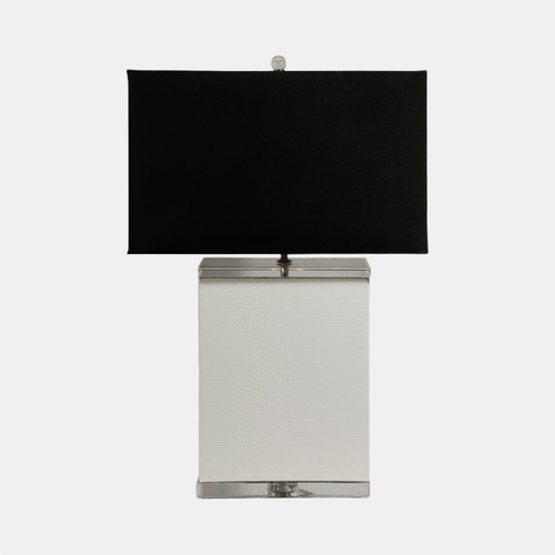 51182-02#Crystal 29" Table Lamp, White/black