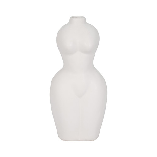 17203-02#Dol, 12"h Torso Vase, White