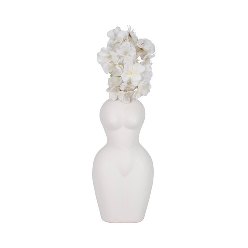 17203-02#Dol, 12"h Torso Vase, White