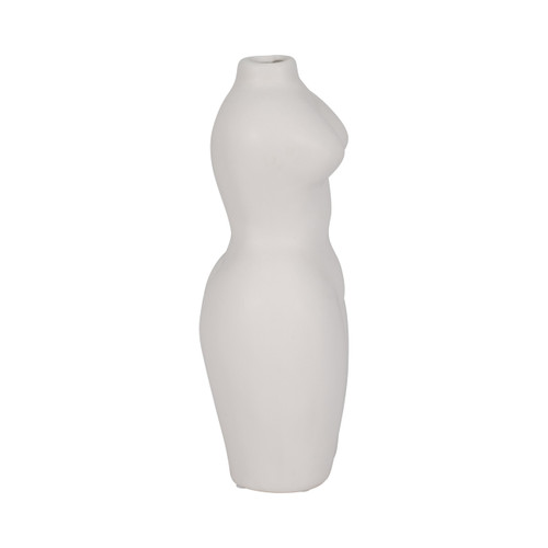 17203-02#Dol, 12"h Torso Vase, White