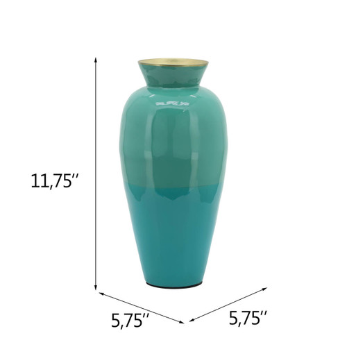 17328-03#Metal 12" Posy Vase, Green