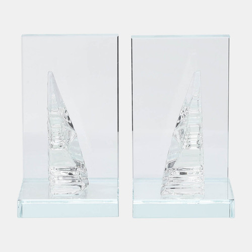 17362#Crystal, S/2 5"h Star Bookends