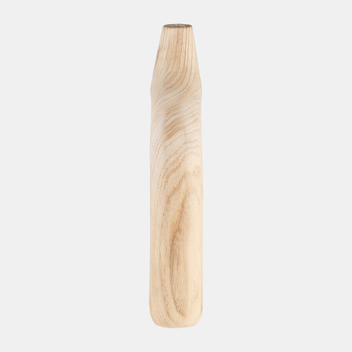 17376-01#Wood, 14"h Cut-out Vase, Natural
