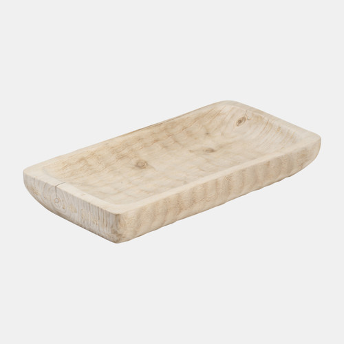 17379-01#Wood, 16" Rectangular Tray, Natural