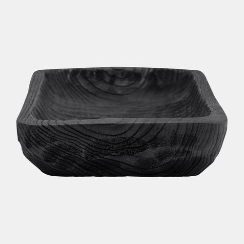 17379-02#Wood, 16" Rectangular Tray, Black