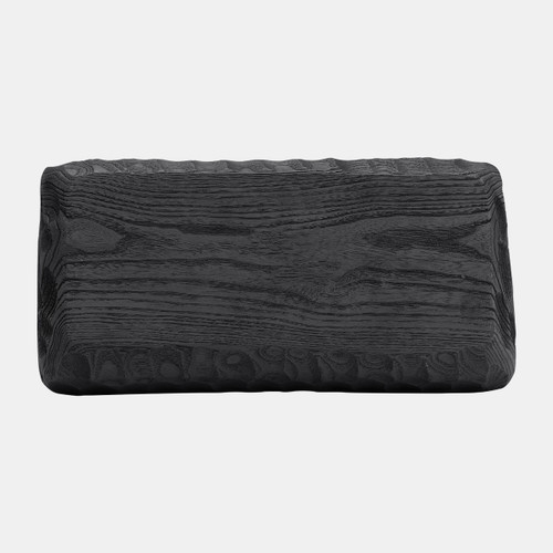 17379-02#Wood, 16" Rectangular Tray, Black