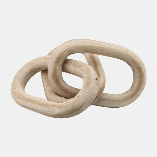 17383-01#28" 3 Wooden Links, Natural