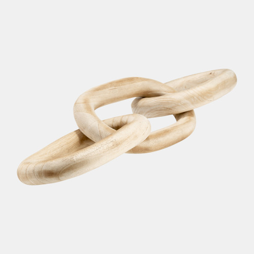 17383-01#28" 3 Wooden Links, Natural