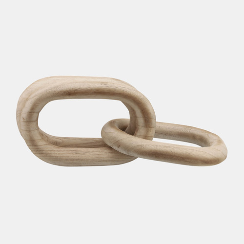 17383-01#28" 3 Wooden Links, Natural
